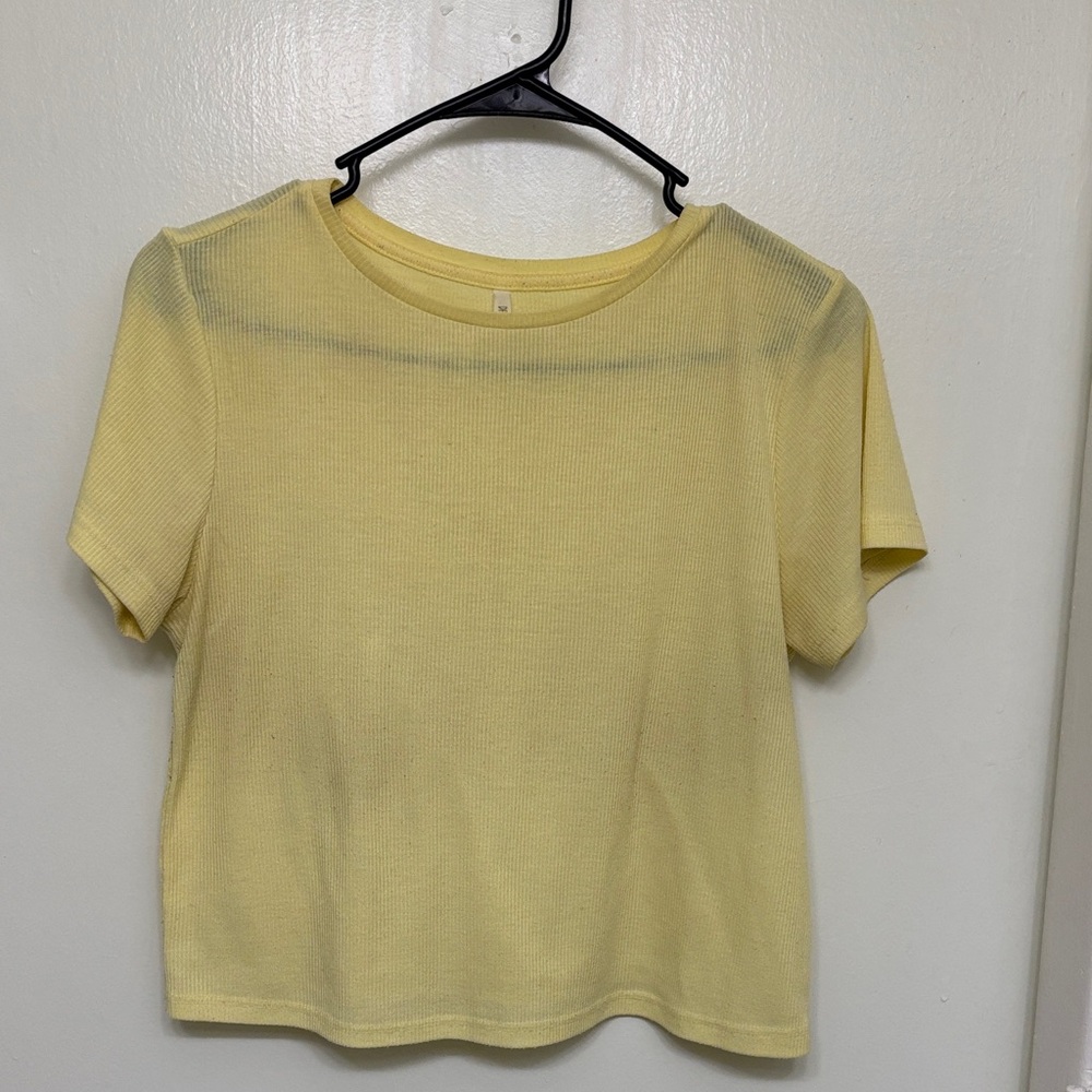 Yellow Ribbed Women's Top